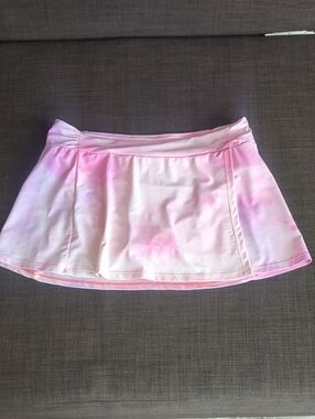 Cabana Life Pink Tie-Dye  Slit Swim 11" Circle Skater Skirt UPF 50+ Size M
